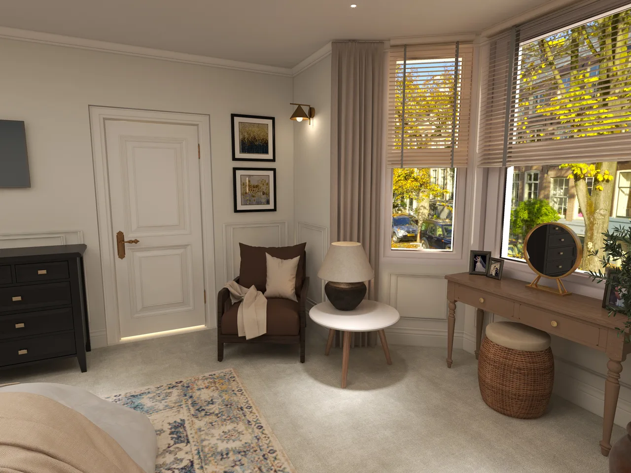 entry hallway, armchair, door, Bowmont Bedroom