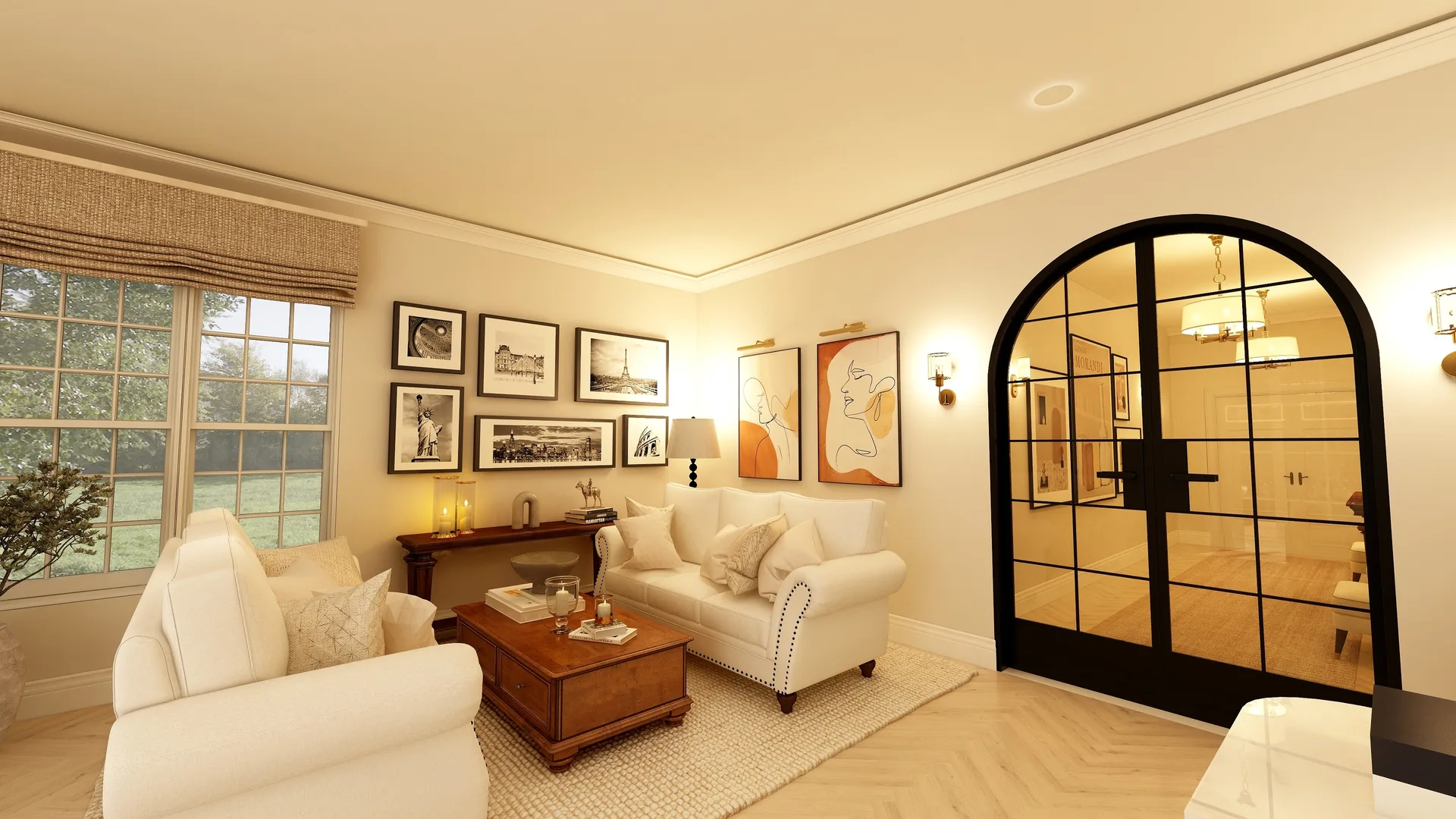 living room, gallery wall, sofa, Suffolk Kitchen | Living