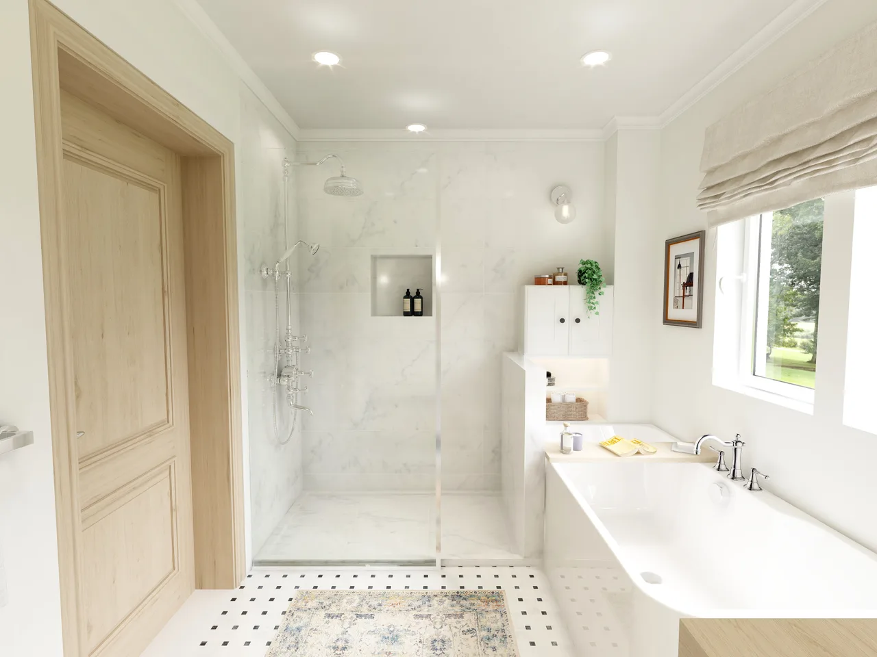 Juniper bathroom, shower niche; duplicate source of #28, Craigellan Bathroom